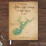 Complex Lake Watercolor Map Guest Book