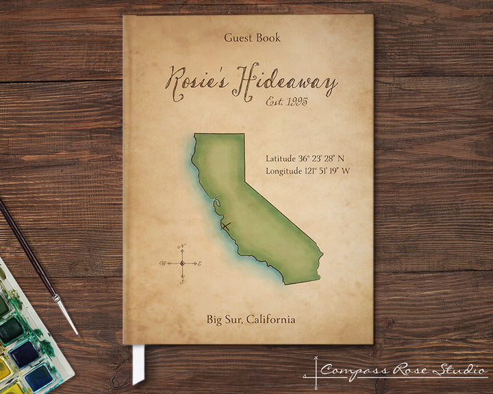 Watercolor Map Guest Book