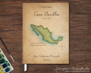 Watercolor Map Guest Book