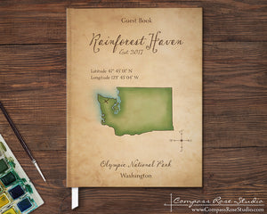 Watercolor Map Guest Book