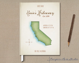 Watercolor Map Guest Book
