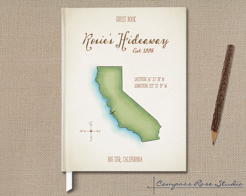 Watercolor Map Guest Book