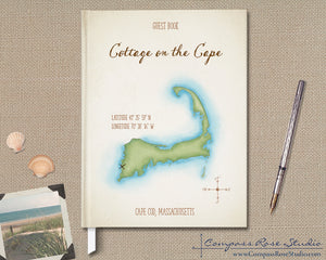 Watercolor Map Guest Book