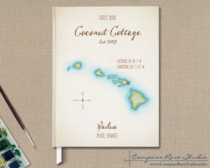 Watercolor Map Guest Book