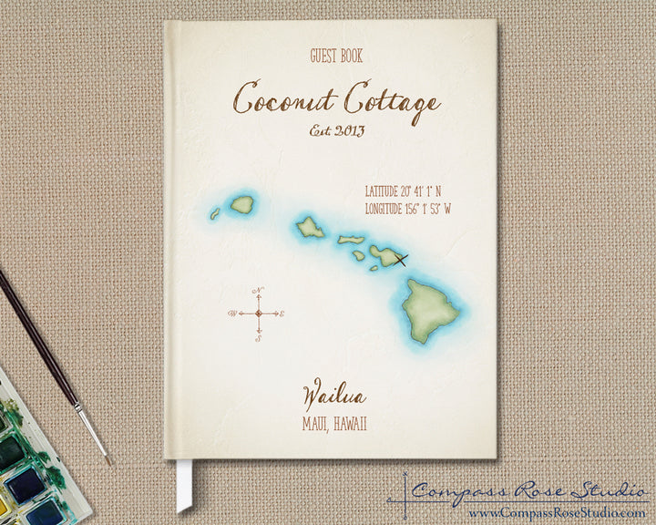 Watercolor Map Guest Book