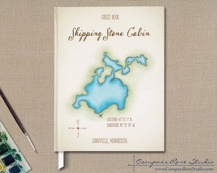 Watercolor Map Guest Book