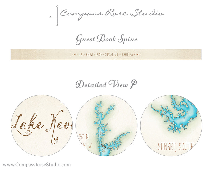 Complex Lake Watercolor Map Guest Book