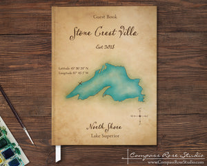 Watercolor Map Guest Book