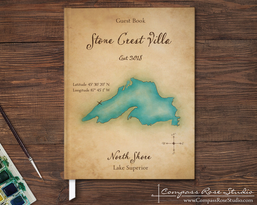 Watercolor Map Guest Book