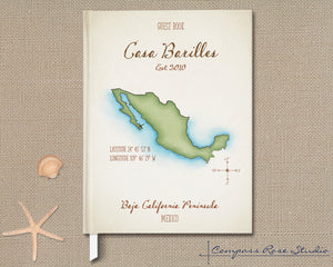 Watercolor Map Guest Book