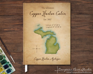 Watercolor Map Guest Book