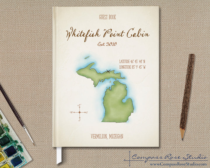 Watercolor Map Guest Book