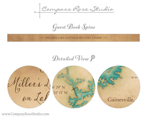 Complex Lake Watercolor Map Guest Book