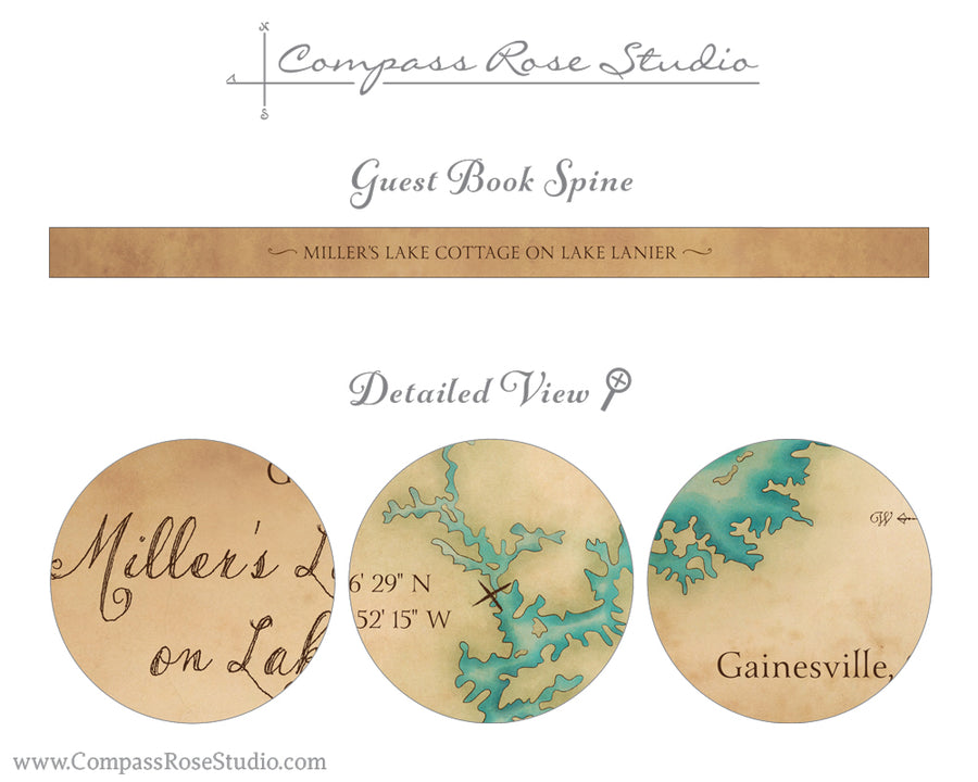Complex Lake Watercolor Map Guest Book
