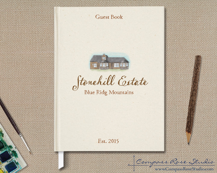 House Illustration Guest Book & Art Print