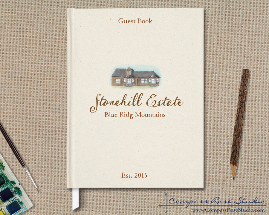 House Illustration Guest Book & Art Print