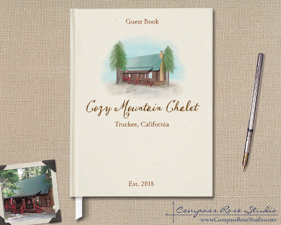 House Illustration Guest Book & Art Print