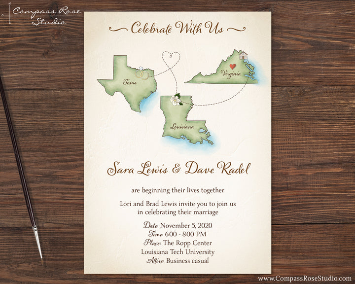 Texas, Louisiana & Virginia