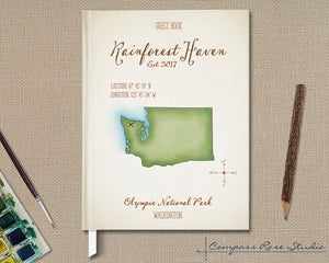 Watercolor Map Guest Book