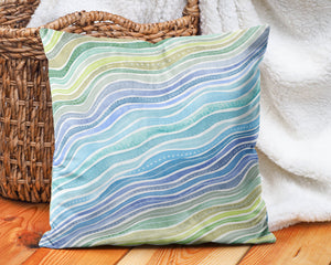 Watercolor Waves Pillow Cover